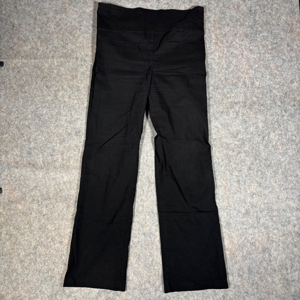 VTG H&M MAMA Maternity Pants Womens M Black Stretch Over Belly Office Flare Y2K